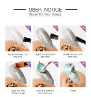 ROSALIND Gel de gelatina con diamantes de imitación, sin necesidad de limpiar y capa superior, pegamento adhesivo para pegar fuerte diamantes de imitación, lámpara LED UV, diseño de arte de uñas - details 9