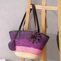 Bolso de hombro de paja tejido hecho a mano, bolso de gran capacidad para mujer, bolso de compras tejido para viajes en la playa y verano, bolso informal para mujer - details 9