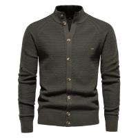 Cárdigan de punto para hombre, suéter de algodón de alta calidad con botones y cuello simulado para hombre, cárdigans de diseñador de moda para invierno para hombre - details 1