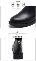 Botas de cuero pequeñas para mujer de estilo británico Nuevas botas cortas con tacón grueso y suelo plano - details 3