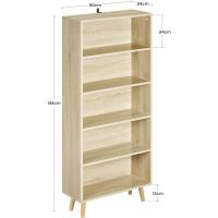 Estantería de 5 Compartimentos Estantería Mara para Libros Estantería Blanca para Biblioteca - details 10