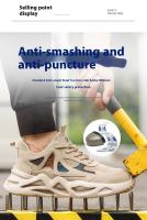 Zapatos de Trabajo Transpirables para Hombres Zapatillas Protectoras Ligeras con Punta de Acero Indestructible A Prueba de Agujeros - details 5