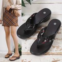 Women Snakeskin Print Toe Post Sandals Color Solid Slip On Platform Shoes Casual & Beach Summer Shoes - details 2
