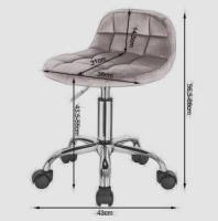 Taburete de Velvet para Oficina Giratorio de 360 Grados Espalda Baja Ajustable - details 4