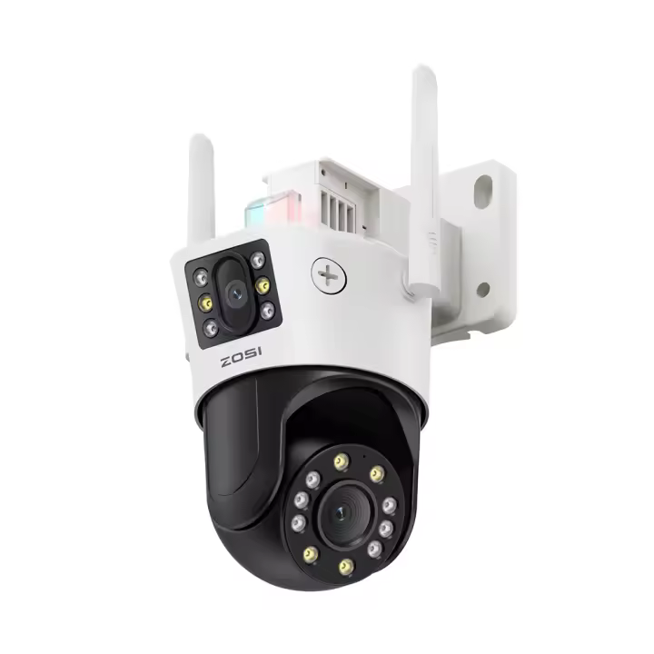 ZOSI Cámara Vigilancia WiFi Exterior con Doble Lente Detección y Seguimiento de Persona Visión Nocturna Color 2,4G/5G WiFi Zoom Híbrido 8X C298 MAX - 1