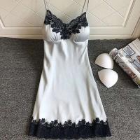 Ropa interior de seda, fragmentos de Ence, mini vestido de noche con tirantes exquisitos, sin tapete en el pecho, pijamas de mujer - details 7