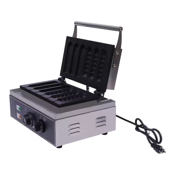 Máquina Eléctrica antiadherente para hacer gofres, utensilio comercial de 6 ranuras, 1500W - 1