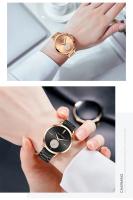 Reloj de Pulsera de Cuarzo Elegante para Mujer Diablo de Luz Solar con Acentos de Diamante de Imitación Pulsera de Acero Inoxidable Impermeable Estilo Casual - details 8