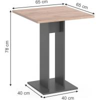 Mesa de Comedor Ewert, Antracita/Roble Dorado, 65 x 65 cm - details 2