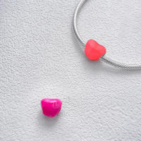 Abalorio de corazón brillante nivelado, Pulsera Original de Plata de Ley 925 para fabricación de joyas - details 2