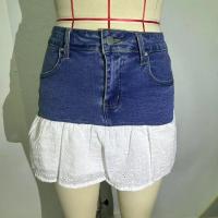 Faldas vaqueras de verano para mujer, dulces faldas elásticas ajustadas con encaje, volantes y dobladillo en forma de A. - details 7
