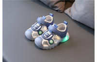 Sandalias planas con luces LED para niños y niñas, zapatos informales luminosos de araña, zapatos deportivos transpirables de verano para bebés - details 14