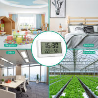 ORIA-termómetro Digital para interiores, higrómetro de 4 pulgadas, Monitor de temperatura y humedad con reloj para invernadero, habitación de bebé - details 6