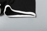 BUNO-Traje Sexy de punto negro con pantalón corto para mujer, traje elegante sin mangas con bolsillos dobles, Top con hebilla de un solo pecho, conjunto de 2 piezas, trajes nuevos 2025 - details 41