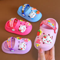 Sandalias para niñas, bebés de conejo antideslizantes con suelas suaves para uso interior de verano, zapatillas frescas de suela blanda para niños - details 0