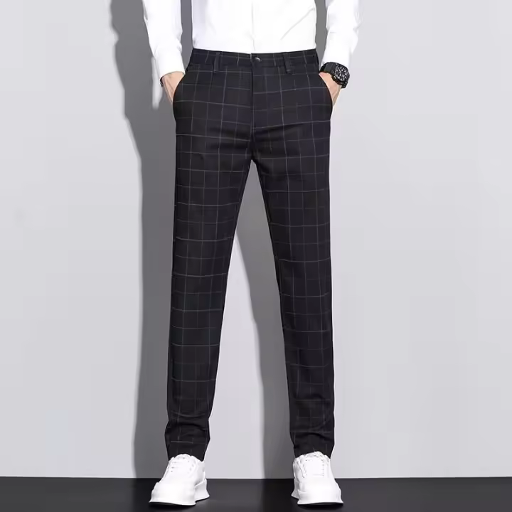 Pantalones de Verano para Hombres Ajuste Delgado, Legenda Recta, Estilo de Negocios de Moda, Sin Hierro, Resistente a Arrugas - 1