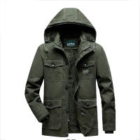 Abrigo grueso de lana para hombre, chaqueta con gorro extraíble, estilo medio y largo, Parkas cálidas a prueba de viento, invierno, novedad de 2024 - details 3
