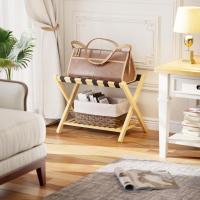 plegable para maleta de bambú con estante de almacenamiento para habitación - details 1