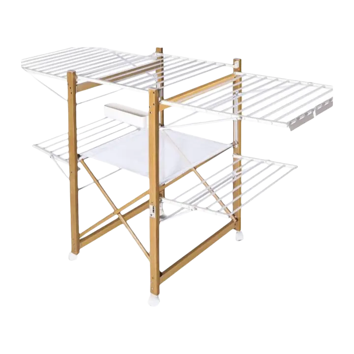 Perchero de Ropa Extensible con Alas Laterales y Malla de Secado Superficie de Tendido de 30m - 1