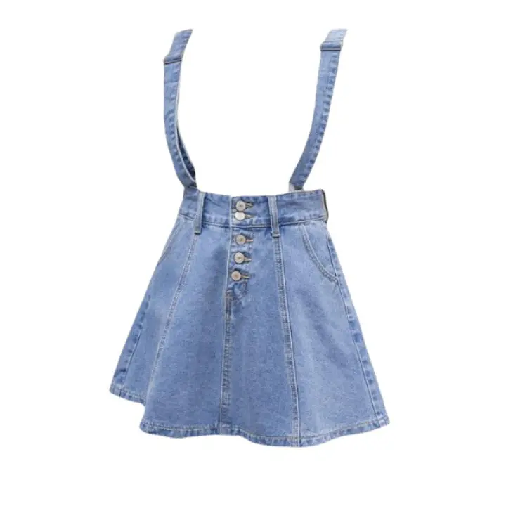 Vestido de mezclilla para mujer Mini faldas tutú con tirantes - 1