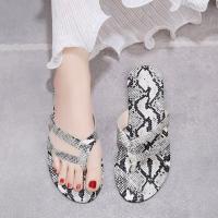 Sandalias de Mujer Talla Grande Nuevas Planas Suela Suave Estampado de Leopardo con Pedrería Casual para Playa - details 0