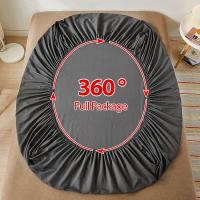 Sábana bajera con banda elástica, Protector de colchón de Color sólido para cama individual y doble, 100% algodón, 150/160/180x200 - details 1