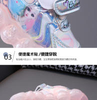 Iluminación niñas zapatillas de deporte de cuero antideslizante suela suave pequeña niña de dibujos animados princesa zapatos de suela suave antideslizante niño zapatos de bebé - details 4
