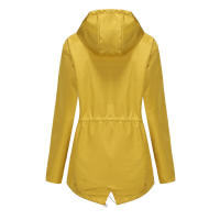 Camiseta impermeable con capucha a rayas de manga larga para mujer, longitud media - details 26