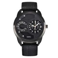 Reloj de Pulsera de Cuarzo Automático Estilo Casual de Moda para Hombres Correa de Nylon Negro - details 7