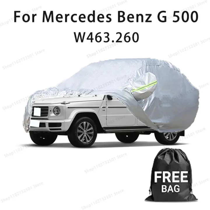 Funda para coche para Mercedes Benz G 500 W463.260 Funda completa Funda protectora solar impermeable Accesorios para coches resistentes a los arañazos-Plata - 1