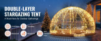 SucceBuy Buble Dome Tent Doble Cubierta Transparente y Amarillo Claro Refugio de Casa Geodésico al Aire Libre Impermeable para Acampar, Patio, Comedor, Fiestas - details 0