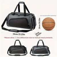 Bolsa de Fitness de viaje para hombres y mujeres, bolso de mano de gran capacidad para deportes al aire libre, separación seca y húmeda, bolso de baloncesto, bolsas de lona, zapatos, bolsillo - details 4