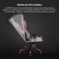 DR90 - Silla Gaming Profesional, Tejido Transpirable, reposabrazos 2D Acolchado, Base Nylon Reforzado, pistón Clase 4, cojín Lumbar y Cervical, Color Gris/Blanco - details 37