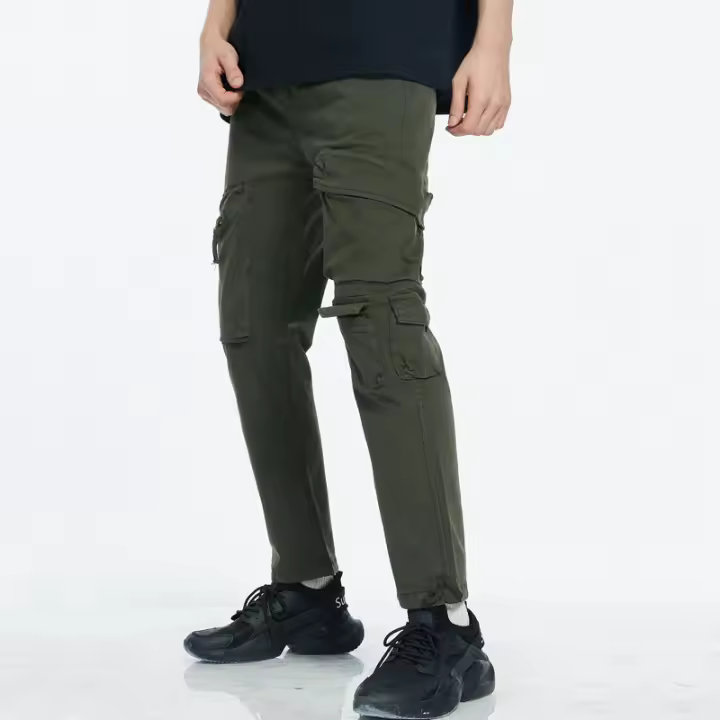 Pantalones Cargo para Hombres Algodón Completo, Múltiples Bolsillos, Estilo Casual de Ocio al Aire Libre - 1