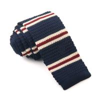 Corbata de punto a rayas gruesas a la moda, corbata de camisa tejida de piel ajustable, corbata suave y cálida para hombres y niños - details 5