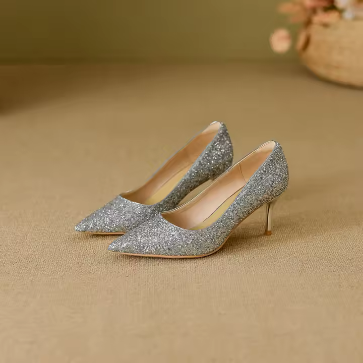 Zapatos de novia de mujer, nuevos tacones altos nupciales chinos de alta gama, no se cansan de tostar cristal, solo zapatos. - 1