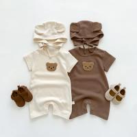 Nuevo en Verano Monos de Manga Corta para Niños y Niñas Parche de Gofre Monos para Recién Nacidos - details 4