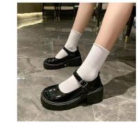 Zapatos Mary Jane de mujer, nuevos, pequeños, de cuero, con tacón alto y suela gruesa, estilo universitario. - details 8