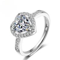 Anillo de amor sencillo de moissanita para mujer con apertura ajustable. - details 0