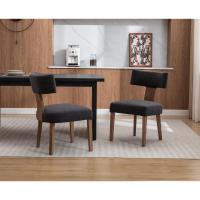 2 Sillas de Comedor de Lino, Sillas de Cocina con Patas de Madera, Sillas de Restaurante Clásicas, Sillas de Salón Tapizadas con Respaldo - details 13