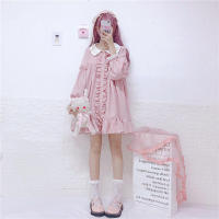 Lencería Lolita para mujer estilo Haruku japonés con volantes y mangas largas vestido de muñeca informal con cintura imperio talla - details 17