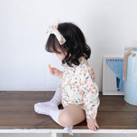 Mono sin mangas de algodón con estampado floral para bebé - details 3