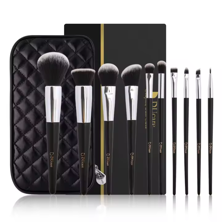 Brochas Profesionales DUcare Set de 10 Piezas para Maquillaje Kabuki para Sombra de Ojos y Barro de Mezcla Herramientas de Maquillaje de Pelucas Sintéticas - 1