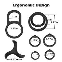 Juego de anillos para pene, masturbador masculino, agente retardante de erección y eyaculación, dilatador, juguete sexual para parejas, producto para adultos, 10 piezas. - details 2