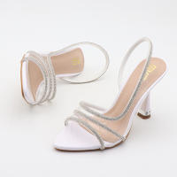Nueva moda, tacones altos con diamantes de imitación, puntiagudos, tacones de aguja transparentes a la moda y versátiles. - details 8