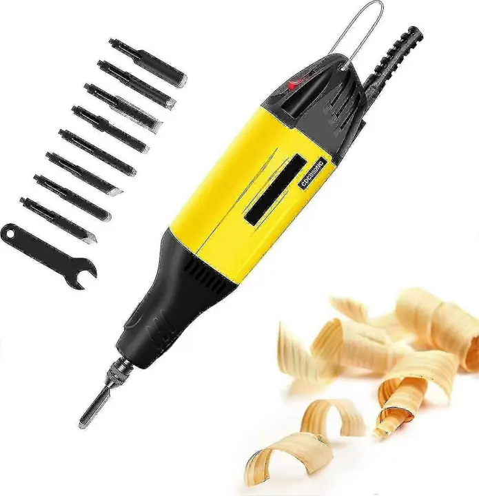 Máquina Eléctrica de Tallado Juego de Herramientas de Carpintería con 8 Cabezas de Talado - 1