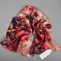 BYSIFA 12 Momme Bufanda de seda de morera 100%, estilo chino, pintura con tinta de agua, ligera, suave, transpirable, larga, protector solar de verano, chal de playa para mujer - details 0