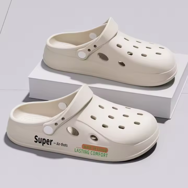 Zapatos con agujeros de EVA, zapatillas de playa con parte inferior gruesa para exteriores, zapatillas de interior antideslizantes a la moda para el hogar - 1
