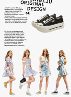 Aumento de altura interior 0,5 cm plantilla de piel de cerdo zapatos de lona nuevos zapatos de junta casual versátiles zapatos pequeños blancos - details 4
