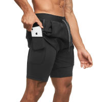 Pantalones Cortos Deportivos Ligeros y Secado Rápido Doble Capa para Entrenamiento en Gimnasio y Correr Ropa de Verano para Hombres - details 13